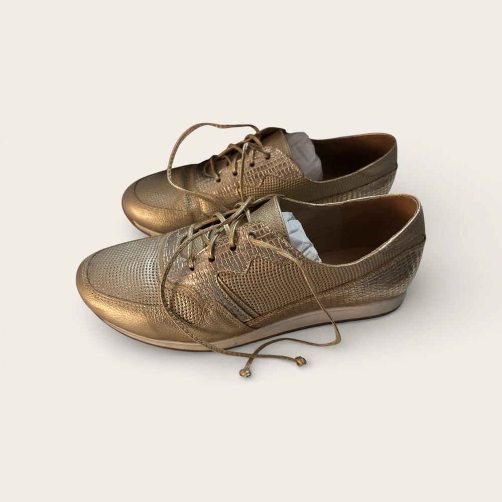 Gold Women's Lace-Up Shoes